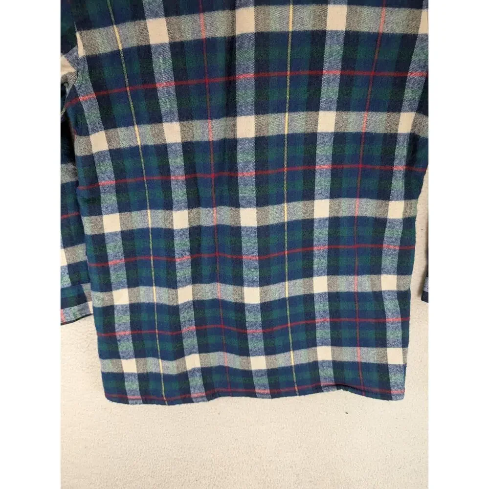 Vintage Northcrest Flannel Shacket Mens Medium Blue Wool Blend Quilted Lining